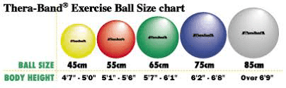 TheraBand Exercise Ball Size Chart